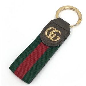 Gucci Sherry Line Luxury Green and Red Keychain